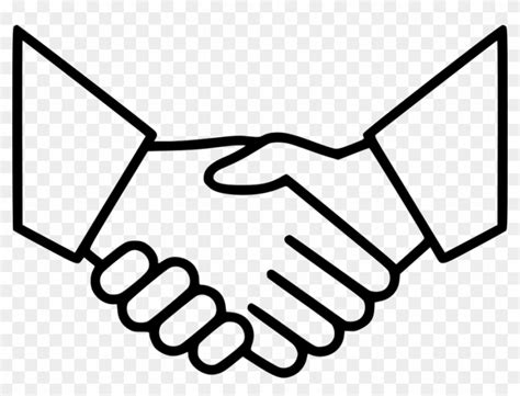 Handshake Icon Thin Line Png White Clipart Computer Handshake Icon