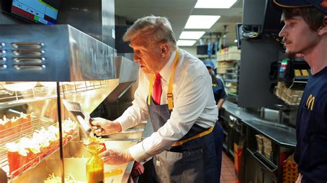 Donald Trump Works Fry Station Holds Drive Thru News Conference At