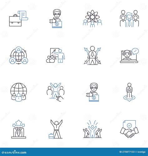 Political Philosophy Line Icons Collection Democracy Authority