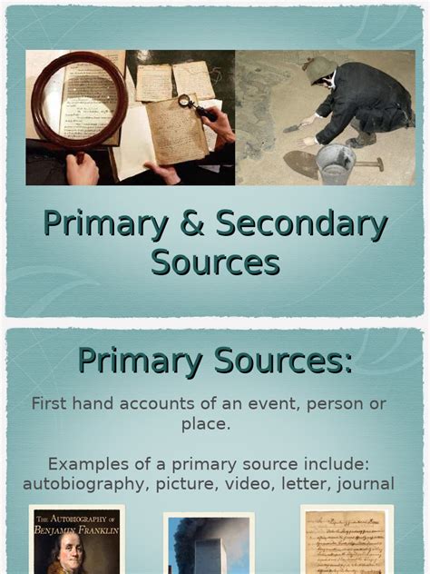 Primary and Secondary Source Powerpoint | PDF | Social Science | History 