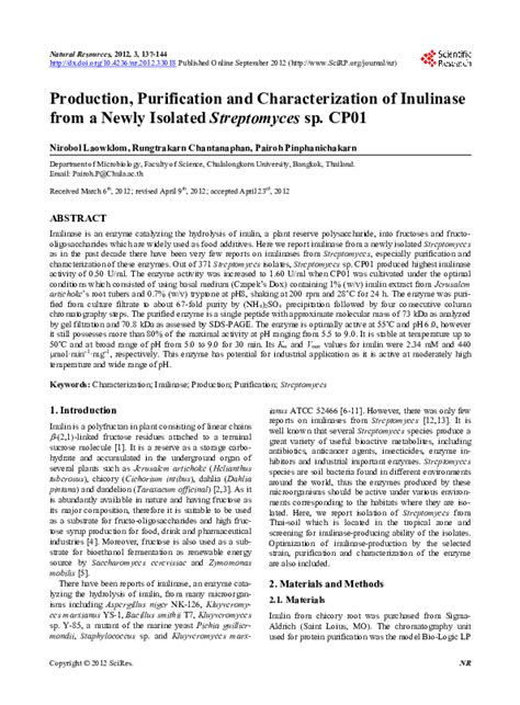 Pdf Production Purification And Characterization Of Antifungal