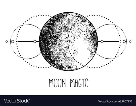 Triple moon pagan wicca goddess symbol three Vector Image