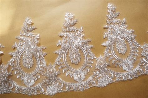 Silber Schnur Elfenbein Wei E Spitze Trim Vintage Motiv Etsy De