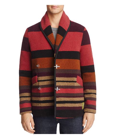 Lyst Scotch Soda Wool Blanket Jacket In Red For Men