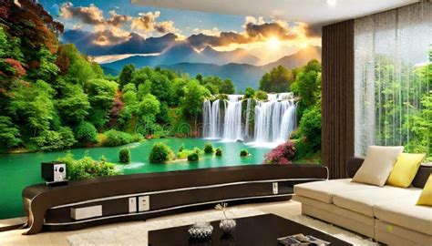 Beibehang Custom Wallpaper D Mural Photo Hd Waterfall Lake Scenery