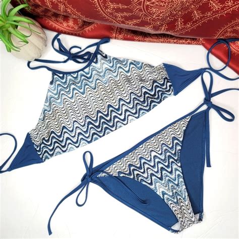 H M Swim Hm Blue Bikini Set Poshmark