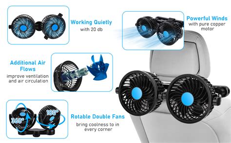 Aceshop Ventilateur Pour Voiture Ventilateur De Voiture V Double