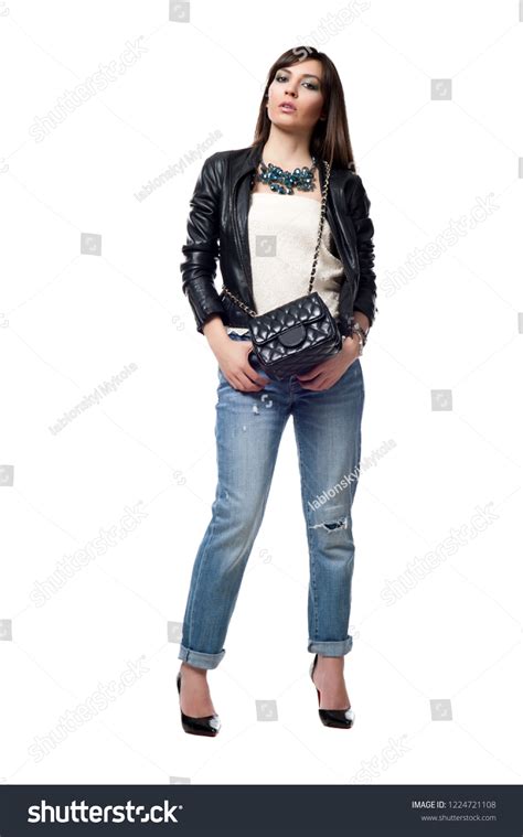 Beautiful Sexy Brunette Girl Posing On Stock Photo Shutterstock