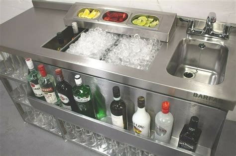 Modular Cocktail Station Insulated Ice Well Bar Sink With Shelving