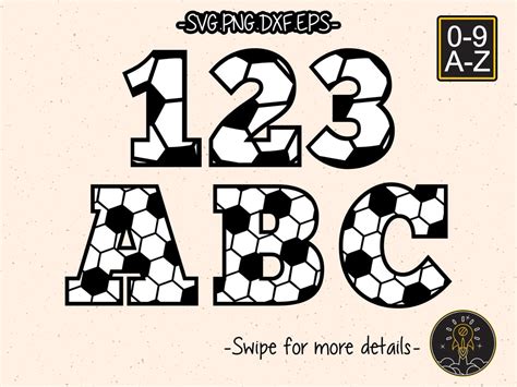 Soccer Football Number Letter Font Alphabet SVG Cricut Cut File Clipart ...