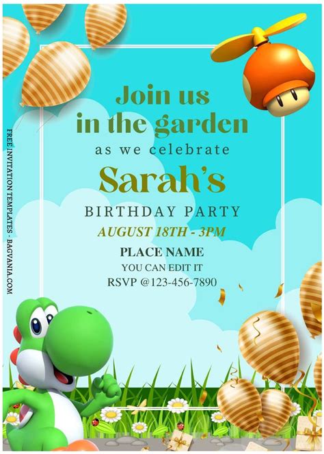 Free Editable Pdf Calling All Gamers Super Mario Birthday Invitation