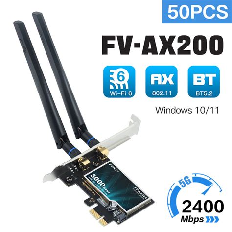 Used 50PCS PCIe WiFi 6 Card Intel AX200 Desktop PC Bluetooth 5 2 WiFi