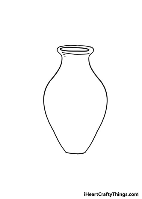 How To Draw A Flower Vase Step By Step