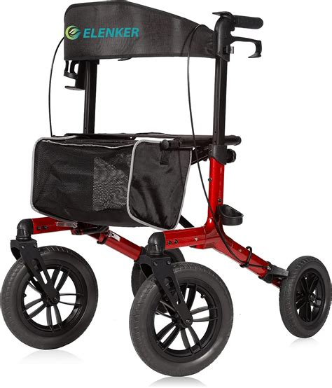 Buy Elenker All Terrain Rollator Walker With Non Pneumatic Tire 12