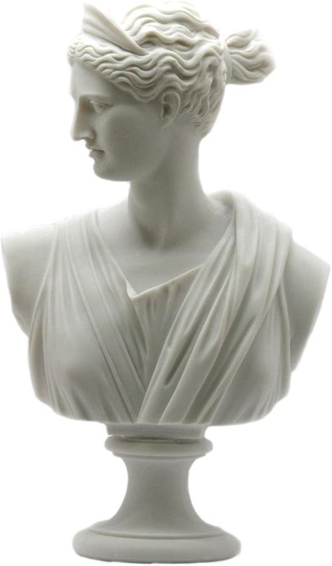 Artemide Diana Busto Testa Greca Dea Romana Scultura In Marmo Cast