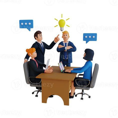 Business People Doing Discussion 3d Character Illustration 11354509 Png