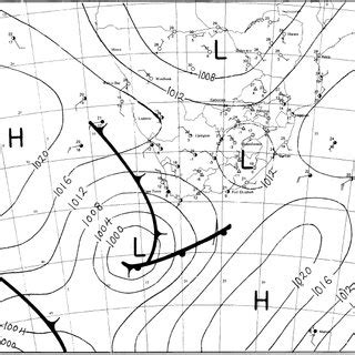 Synoptic weather map depicting the cold front considered for the 26 May... | Download Scientific ...