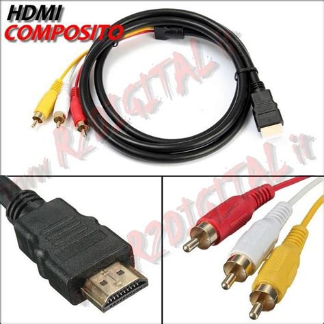 Cavo Adattatore Hdmi Maschio A Rca Composito Av Audio Video Bianco