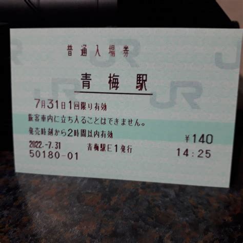 Yahooオークション Jr東マルス券 青梅入場券みどりの窓口最終日 0180