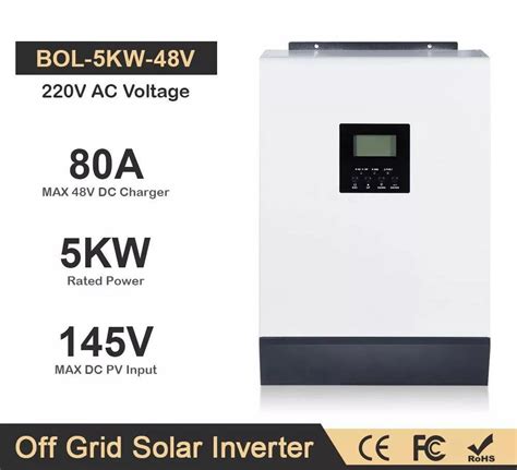 Daxtromn 5kw Off Grid Solar Inverter 48v Dc 80a Mppt Solar Charger 145vdc Pv Input Pure Sine