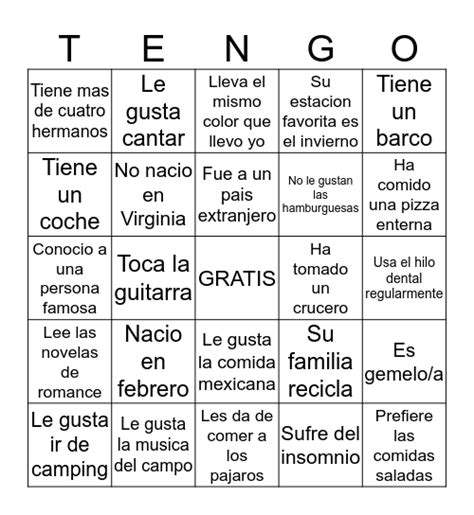 Bingo Para Empleados Juego Para Conocerse En El Lugar De