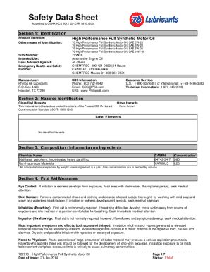 Fillable Online Page 1 6 Safety Data Sheet Acc To OSHA Hazard Fax