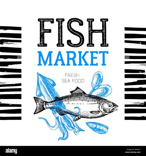 Speisekarte Restaurant Frische Meeresluft Fischmarkt Pakage Und Poster