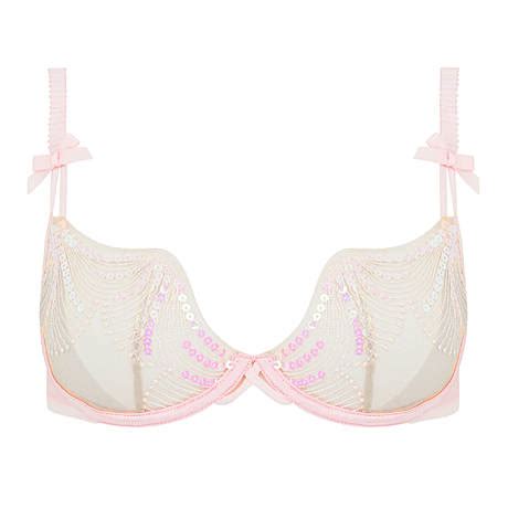 Agent Provocateur 4 Pieces Lingerie Set Quinny Baby Pink Sand Irridescent