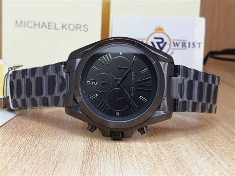 Michael Kors Unisex Chronograph Quartz Stainless Steel Black Dial 42mm ...