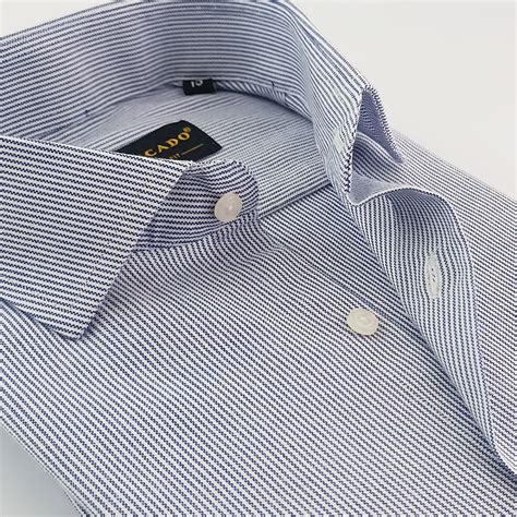 Navy Blue & White Textured Shirt – AVOCADO