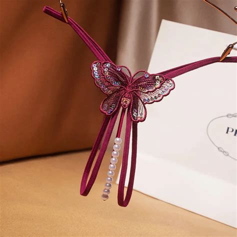 Womens Sexy Pearls Thong G String Lingerie T Back Panty Sexy String Pearl Underwear Beaded