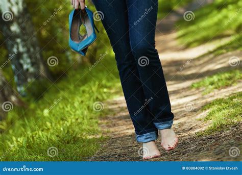 Barefoot Woman Laying Grass