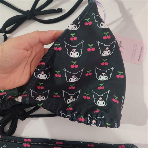 Sanrio Kuromi Bikini Y2k Set String Bikini Bottom Surf Short Bottom Swimwear Plus Size Etsy