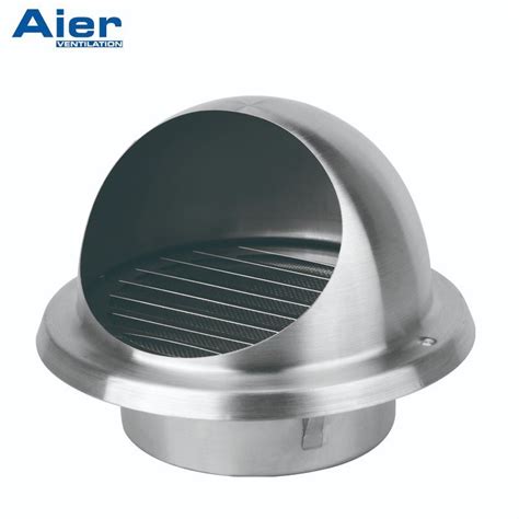 Ventilation System Round Brushed Stainless Steel External Vent Air