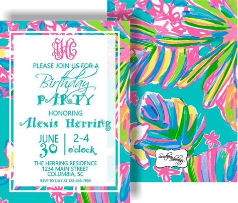 Monogram Birthday Invitation - Etsy