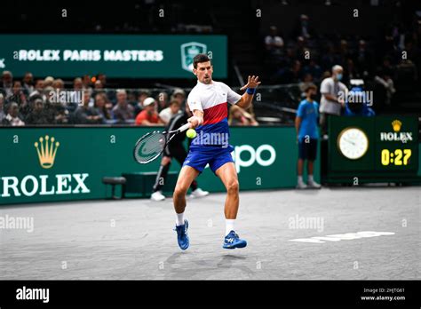 Novak Djokovic Of Serbia During The Rolex Paris Masters 2021 Atp