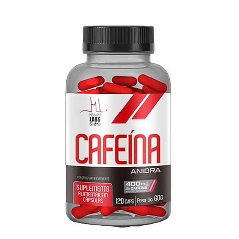 Cafeína Anidra 400mg Health Labs 120 Cápsulas Na Drogaria Primus