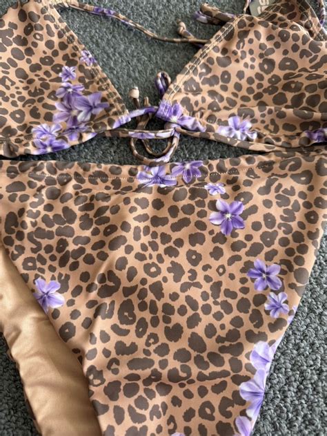 MISSGUIDED Leopard Halter Triangle Side Tie Ruched Bikini SetMISSGUIDED