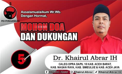 Sosok Dr Khairul Abrar IH Caleg DPRA Dapil 10 Ingin Berjuang