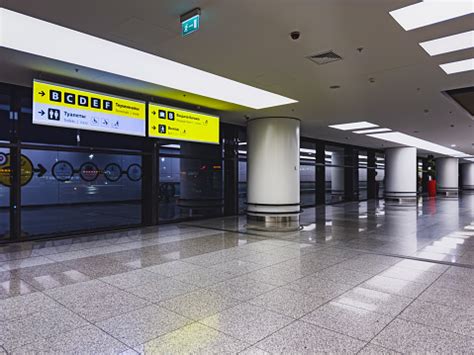 Sheremetyevo Airport Arrivals Area People Walking Signs Stock Photo ...