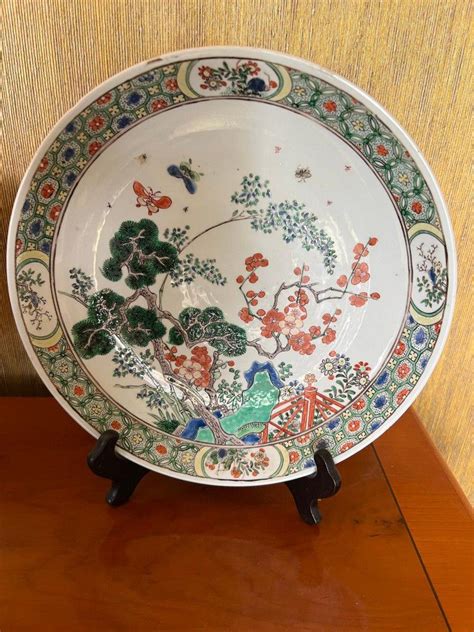 18th Century Chinese Famille Verte Circular Dish Ceramics Chinese