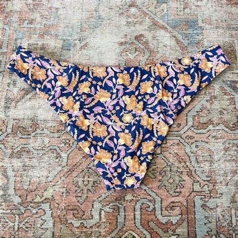 J Crew Curved Waist Cheeky Bikini Bottom Size X Nwt Gathered Floral