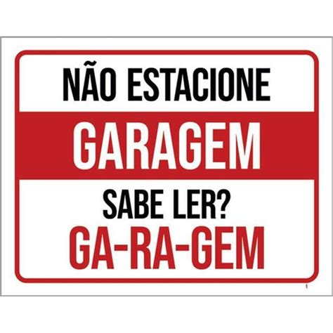 Kit 5 Placas De Sinalização Garagem Não Estacione Casas Bahia