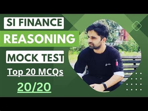 SI Finance Mock Test Reasoning Top 20 MCQs YouTube