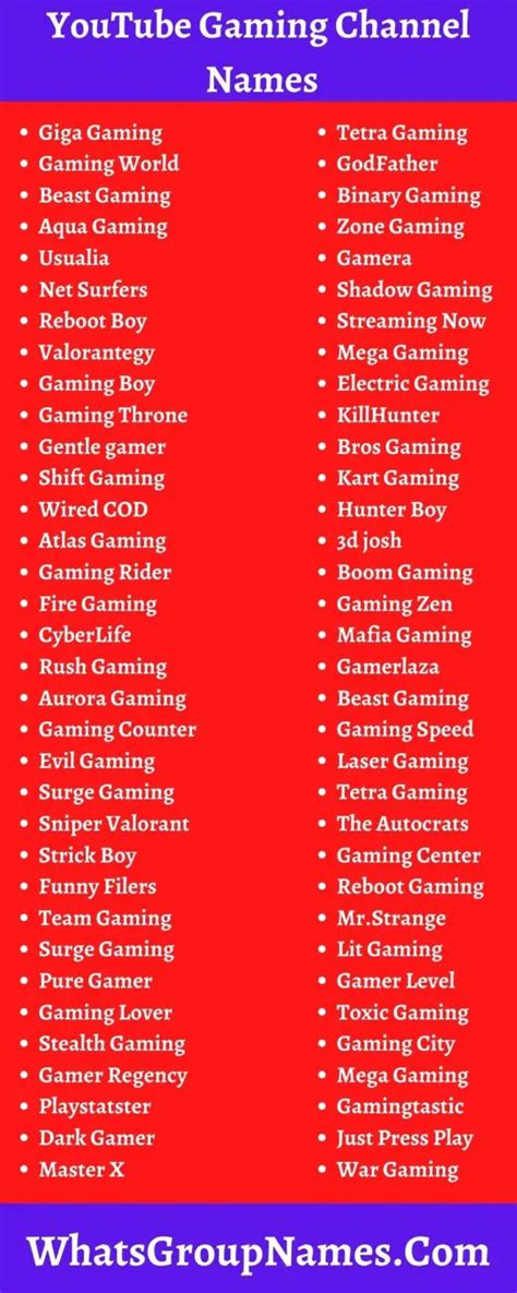 Stylish Name For Youtube Channel Gaming Youtube Gaming Channel Names