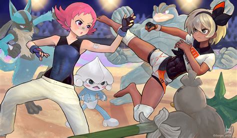 Bea Lucario Machamp Sirfetch D Maylene And 1 More Pokemon And 2