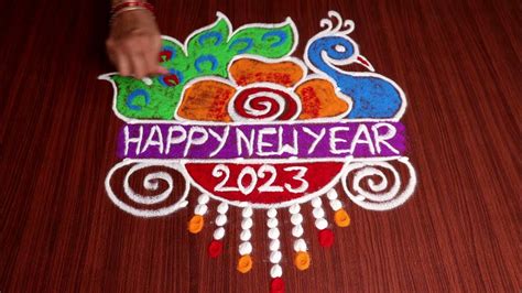 New Year 2023 Rangoli Designs 6x2 Dots New Year 2023 Kolam New Year