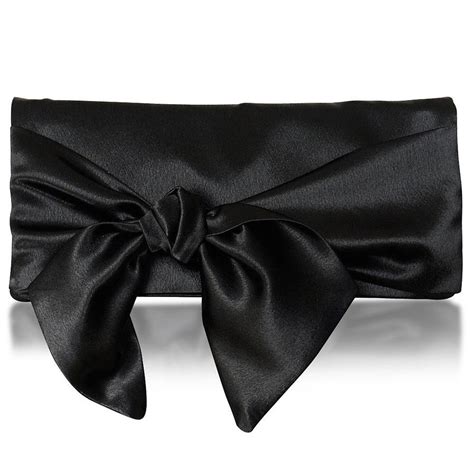 Black Satin Clutch Handbag Hope Emma Gordon London Handmade Bridal