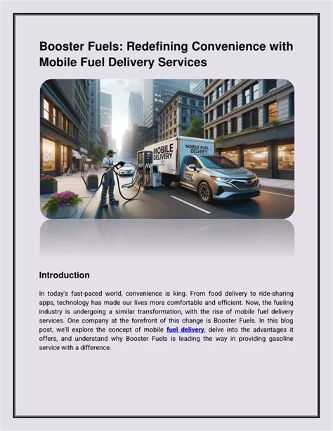 Ppt Booster Fuels Redefining Convenience With Mobile Fuel Delivery