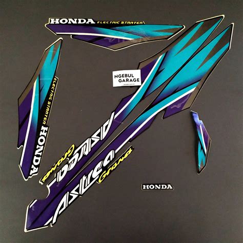 Jual Stiker Astrea Grand Striping Honda Imi Biru Ungu Abu Abu